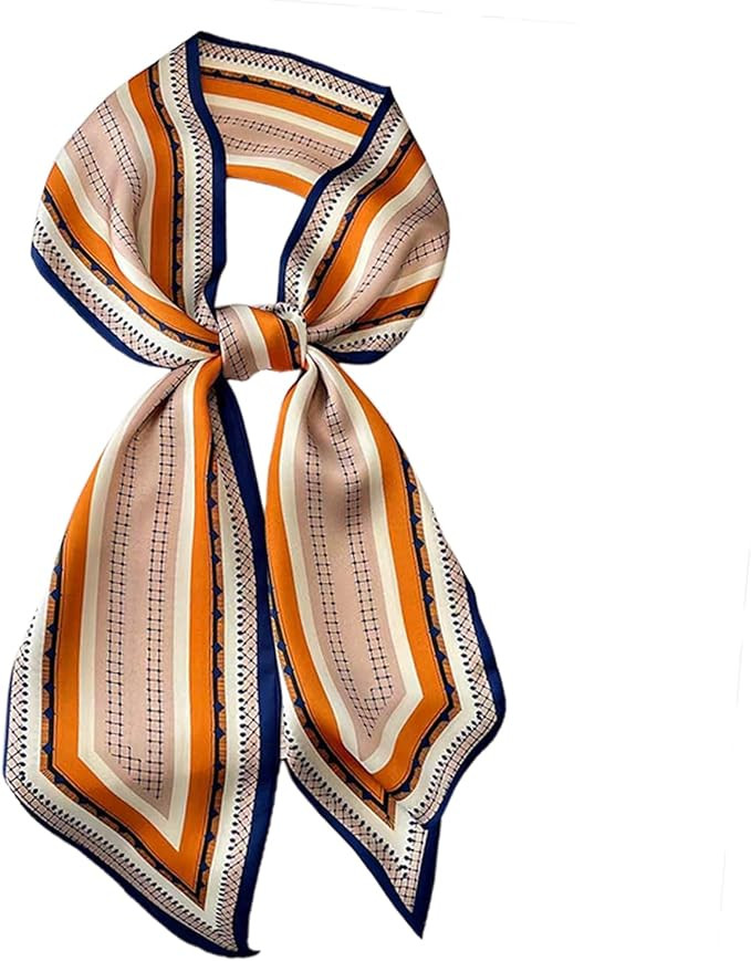 59" Long Silk Like Scarf Fashion Hair Head Scarf for Women Satin Head Hair Handbag Scarf Belt Pur... | Amazon (US)