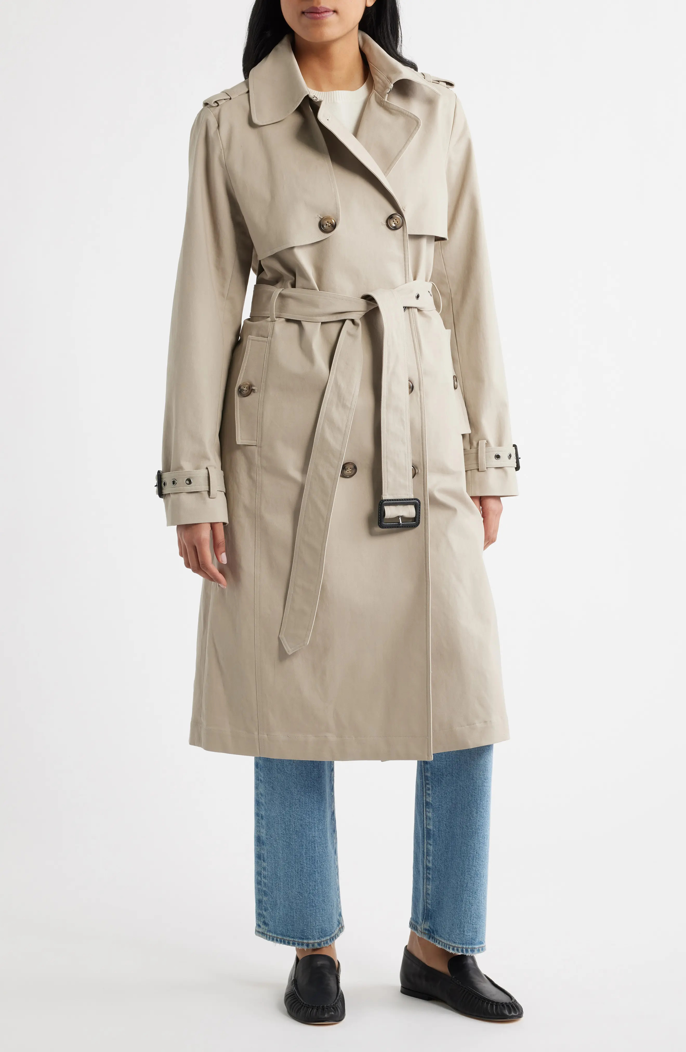 Bernardo Belted Stretch Cotton Trench Coat (Women) | Nordstrom | Nordstrom