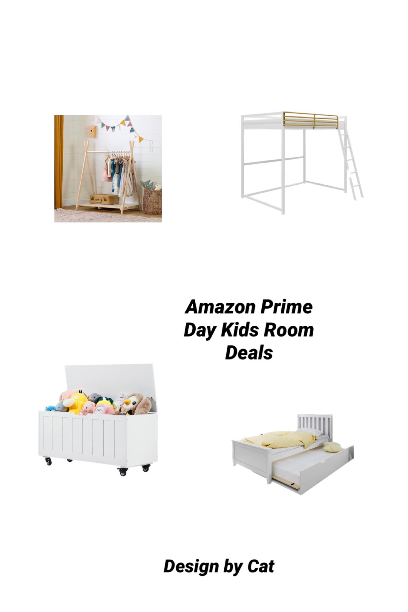Kids Room Furniture - White Toy Box, Twin Trundle Bed, Clothes Rack, Elevated Bed

#LTKhome #LTKxPrimeDay