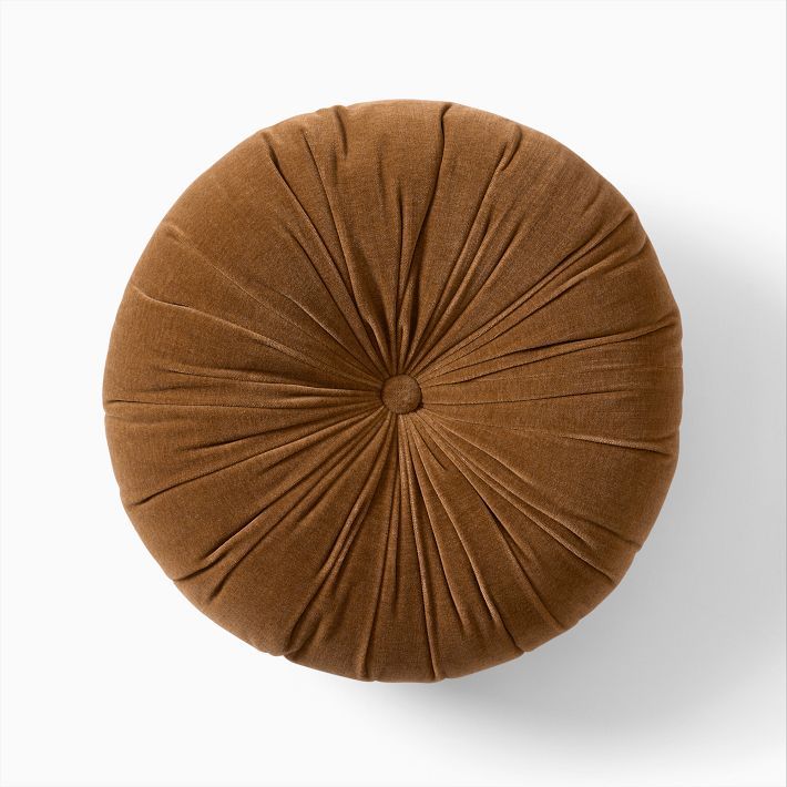 Classic Cotton Velvet Tufted Round Pillow | West Elm (US)