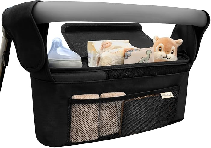 haakaa Universal Stroller Organizer - Black, Single Cup Holder, Stroller Caddy Accessories with S... | Amazon (US)