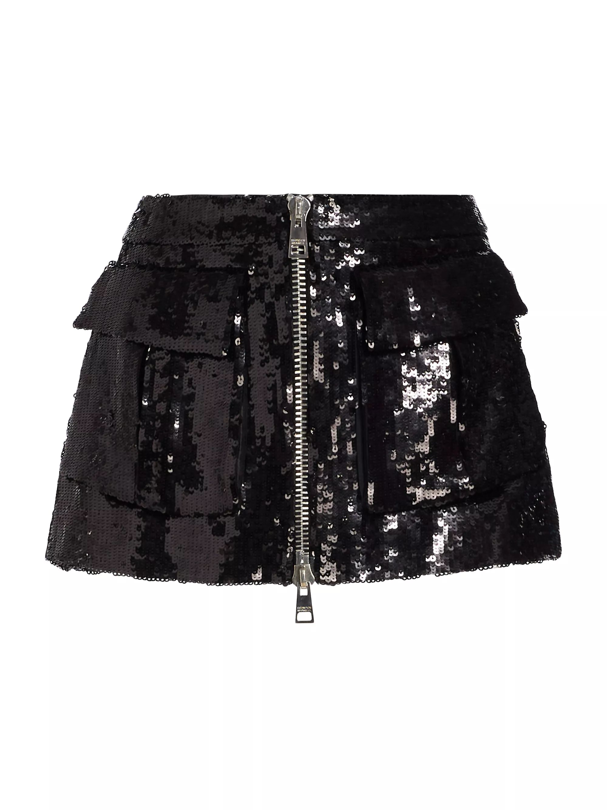 The Sterling Sequined Cargo Miniskirt | Saks Fifth Avenue