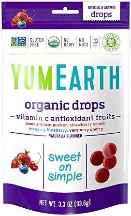YumEarth Organic Vitamin C Antioxidant Fruit Drops, 3.3 Ounce (Pack of 6) | Amazon (US)