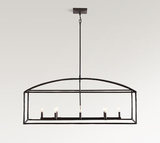 Fallon Forged-Iron Linear Chandelier (46") | Pottery Barn (US)