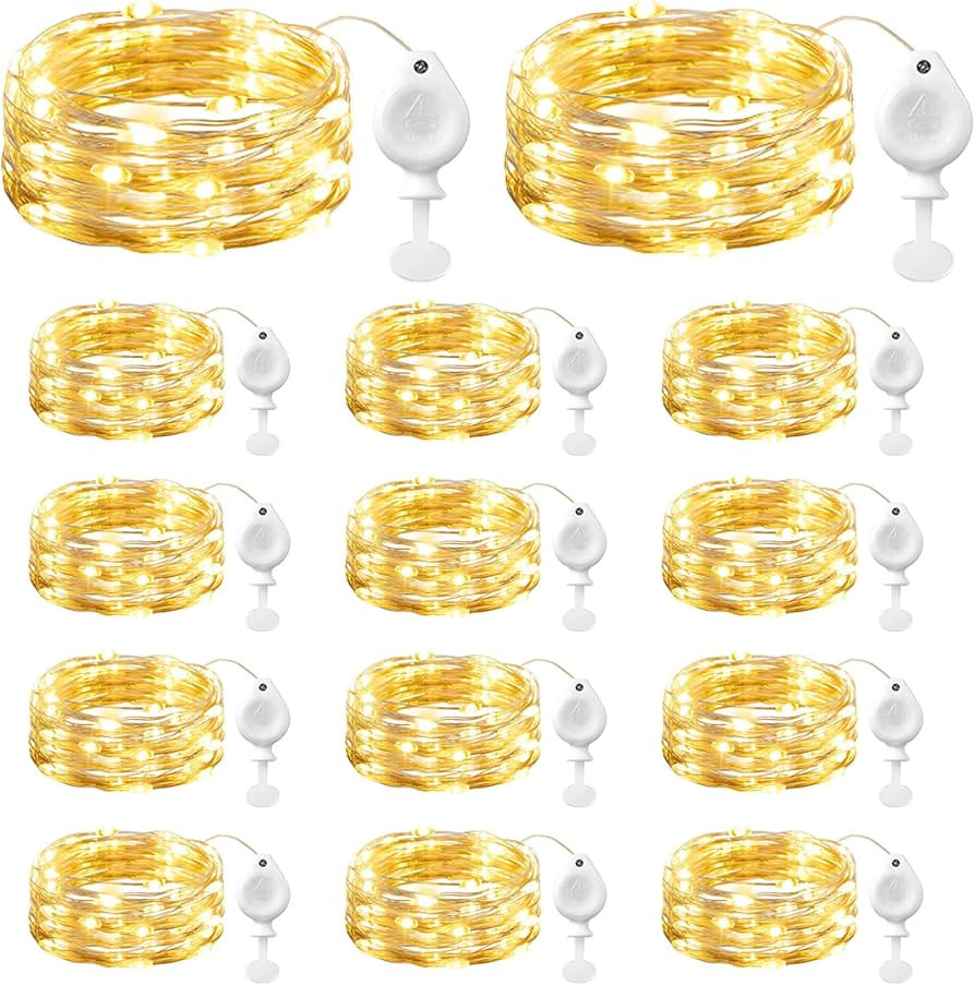 Brightown 14 Pack LED Fairy Lights Battery Operated String Lights, 7ft 20LED Waterproof Silver Wi... | Amazon (US)