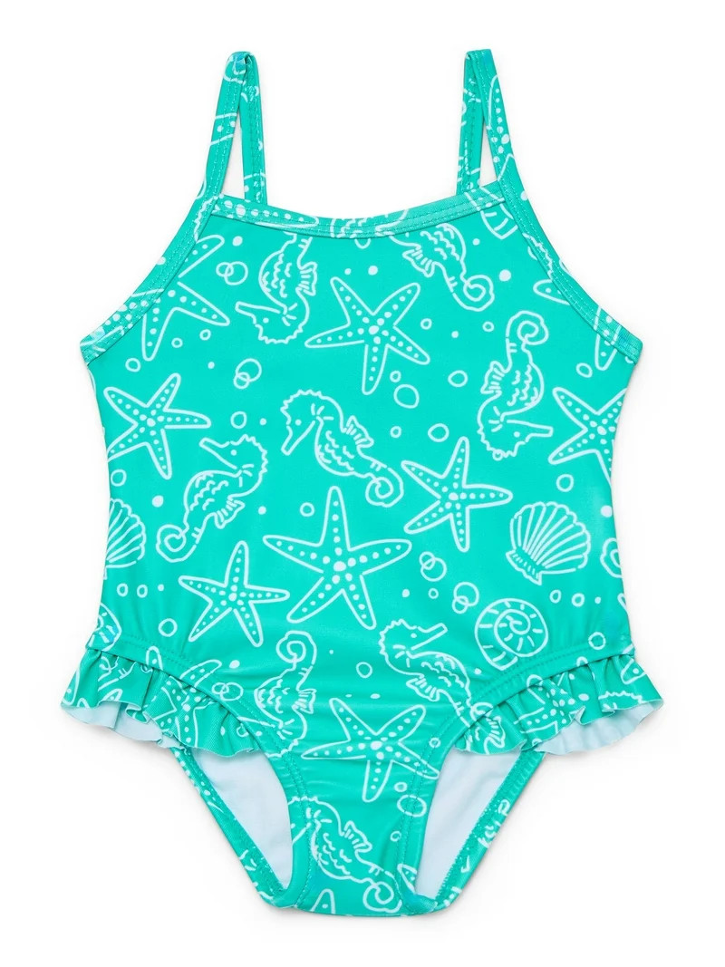 Wonder Nation Baby and Toddler Girl One- Piece Swimsuit, Sizes 12M-5T | Walmart (US)