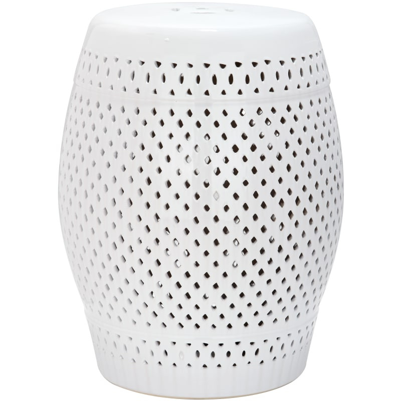 Safavieh ACS4507 Diamond Ceramic Garden Stool White Outdoor Furniture Stools Accent | Build.com, Inc.