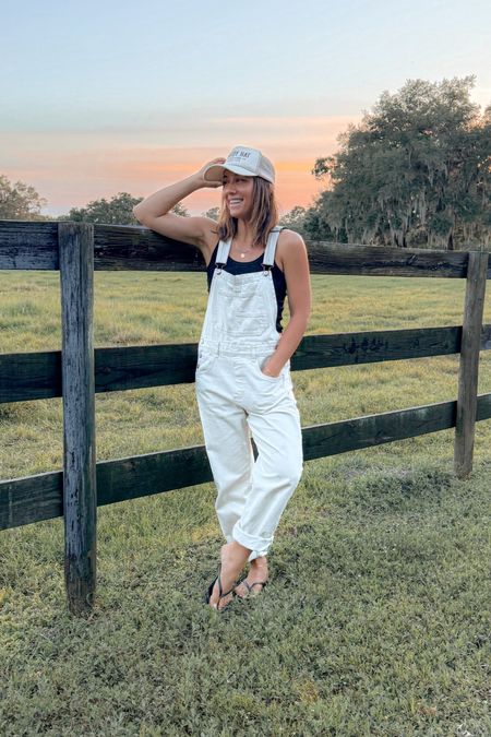 Free people overalls size XS
Amazon tank size small
Cowboy baseball cap 

#freepeople #outfit #laurabeverlin

#LTKsalealert #LTKfindsunder100 #LTKfindsunder50