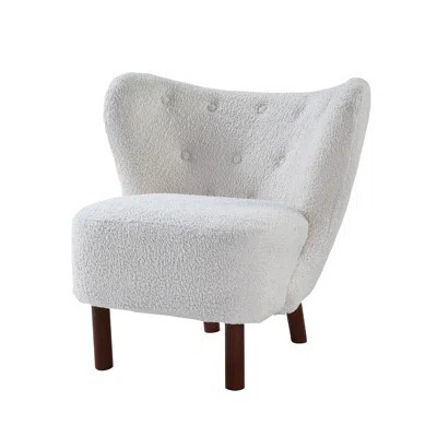White Accent Chair With - And Stylish Elegant Construction Comfortable Seating | Wayfair North America