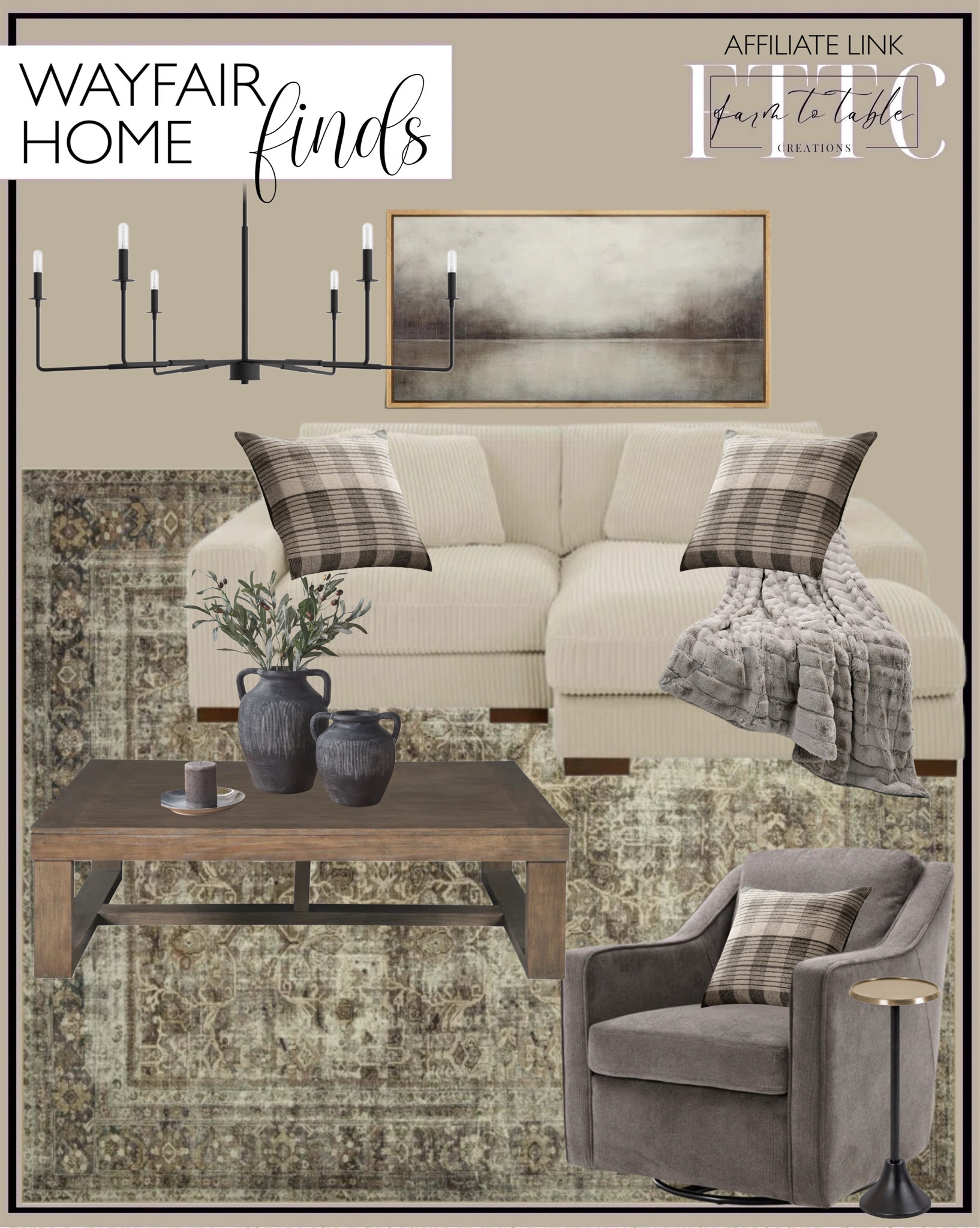 Wayfair Home Finds. Follow @farmtotablecreations on Instagram for more inspiration.

Magnolia Home By Joanna Gaines X Loloi Sinclair Machine Washable Pebble / Taupe Area Rug. Charitini Big Removable Wide Full Back Fabric Upholstered Swivel Armchair.  Alysa 6 - Light Dimmable Classic / Traditional Chandelier. Landscape Artwork for over couch. Esmont Single Coffee Table. Set/2 Stoneware Vase. Corduroy Sectional. Deanna Iron End Table. Mink Throw Blanket. Loloi Pillow. 48 Hour Clearancee

#wayfair #wayday #wayfairhome #wayfairfinds #livingroom #livingroomfurniture #arearugs #livingroom #cybermonday


#LTKFindsUnder50 #LTKSaleAlert #LTKHome