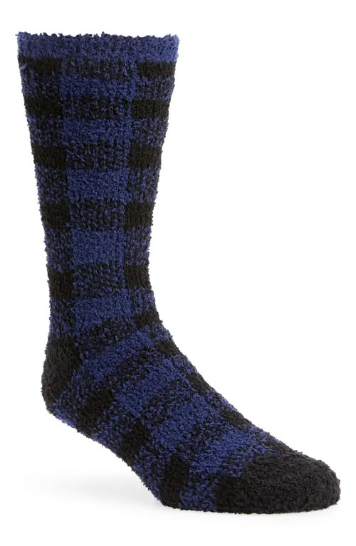 Nordstrom Men's Butter Crew Socks in Blue Buffalo Check at Nordstrom, Size Regular | Nordstrom