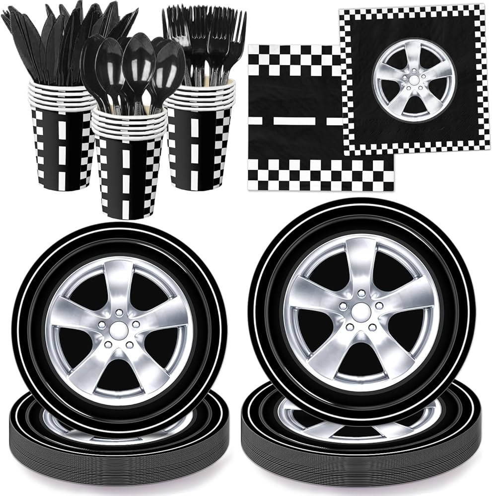 168 PCS Race Car Birthday Party Decorations Cars Birthday Party Supplies Includes Plates, Napkins... | Amazon (US)