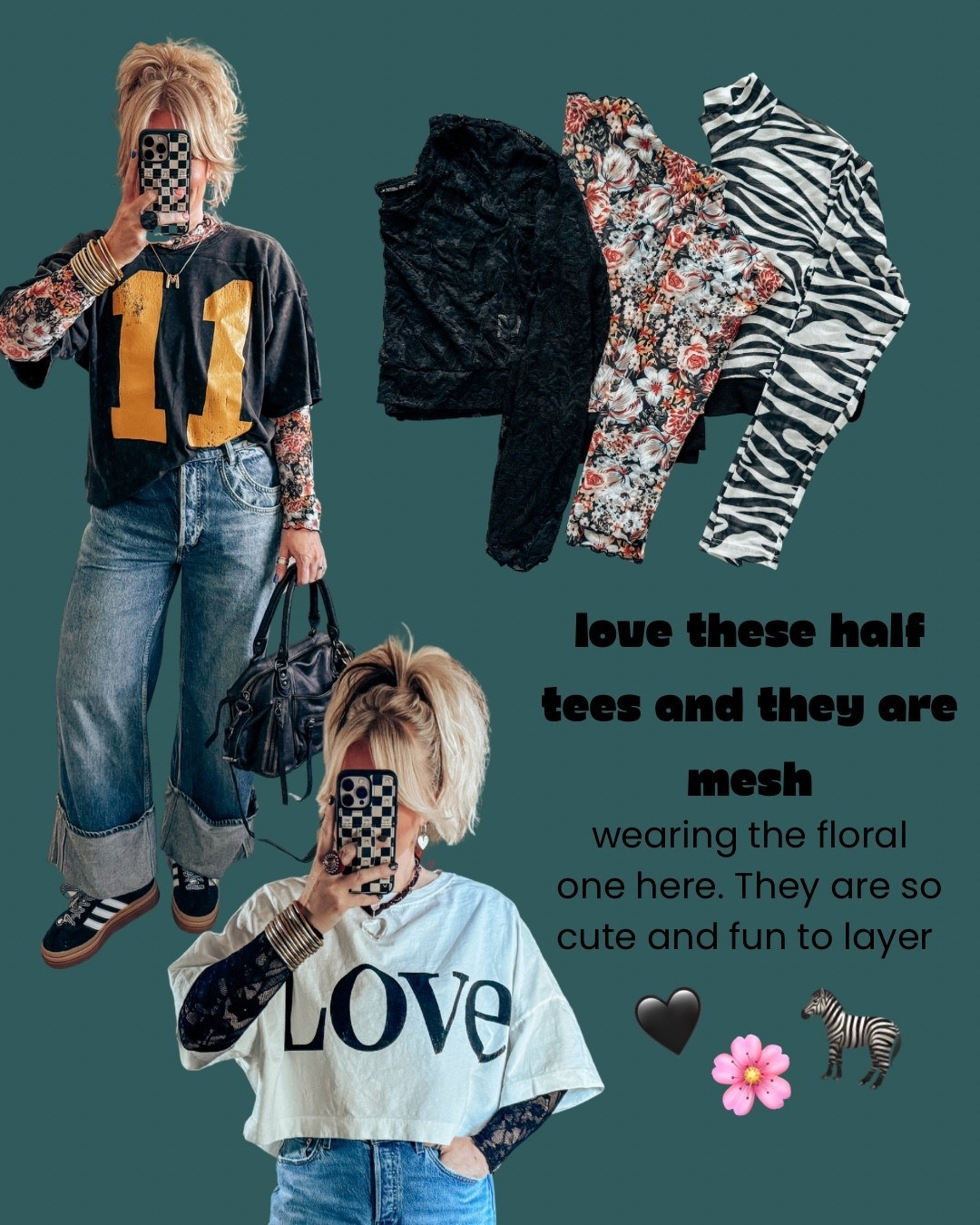 Some more mesh tops and these are cropped and so fun! I think some of these are sold out but the solid lace comes in 3 colors  


#LTKFindsUnder50 #LTKStyleTip #LTKOver40