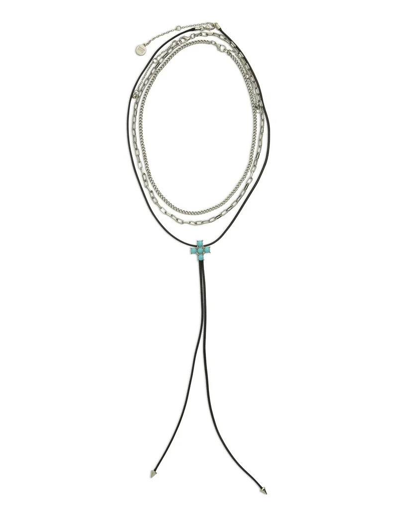 Madden NYC Women's Black Western Stone Bolo Necklace 3-Piece Set | Walmart (US)