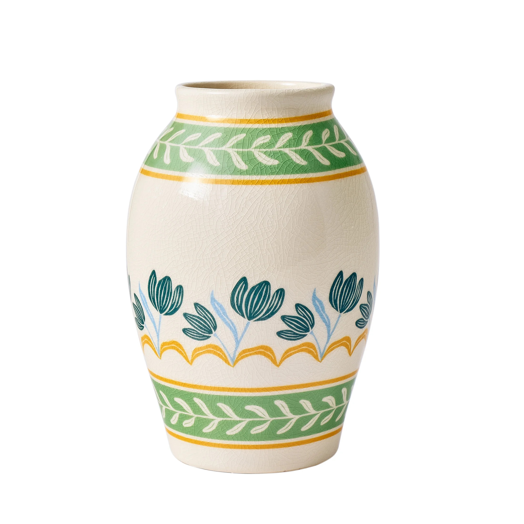 Better Homes & Gardens Napa 9" White Printed Ceramic Vase | Walmart (US)