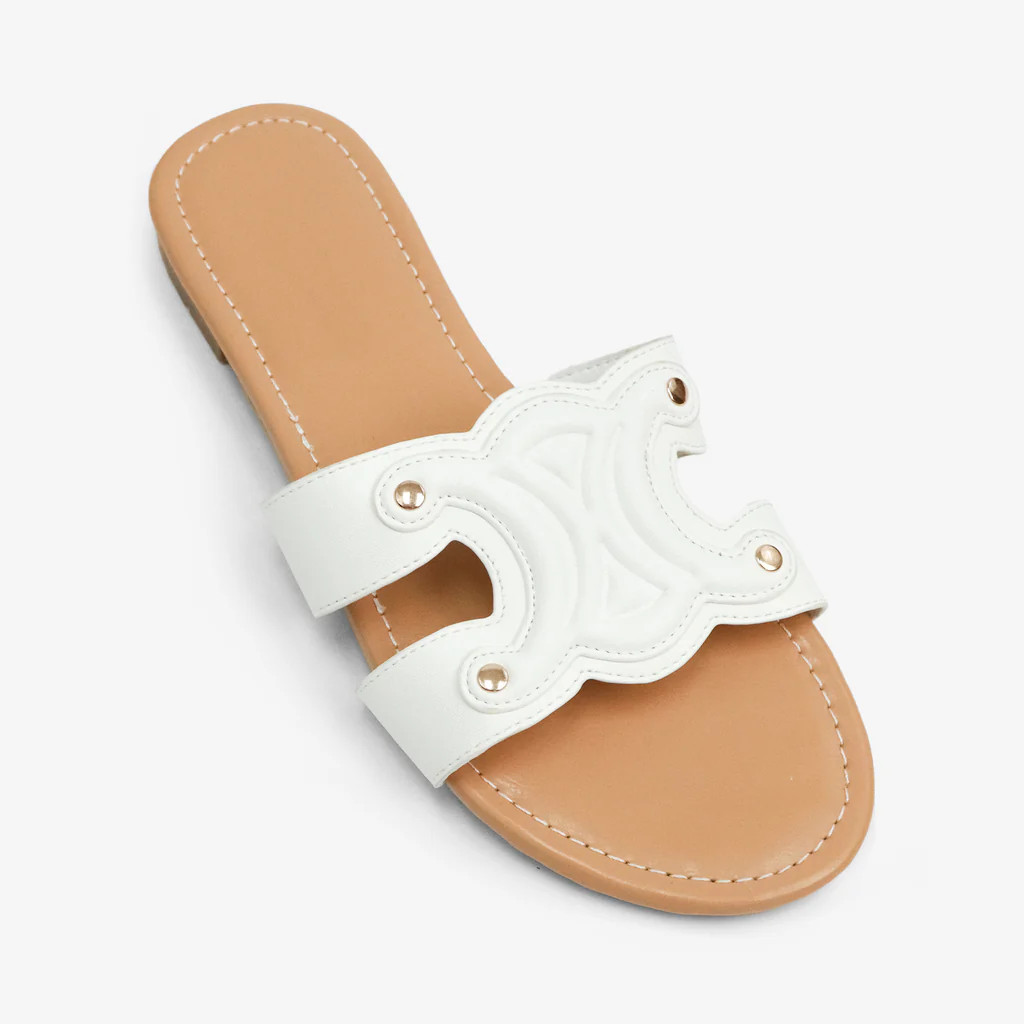 NEW!! London Sandal in White | Glitzy Bella