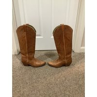 Vintage Acme Carmel Tan Tall Western Cowboy 18 H Embroidered Boots Size 7-8 | Etsy (US)