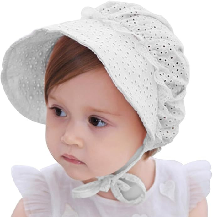 My Little Baby Baby Girls Sun Hat Summer Baby Hats Fashion Hollow Sun Protection Caps Floppy Beac... | Amazon (US)