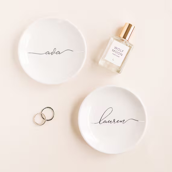 PERSONALIZED JEWELRY DISH, Bridesmaid Gift Idea, Personalized Trinket Dish, Top Bridesmaid Gift, ... | Etsy (US)