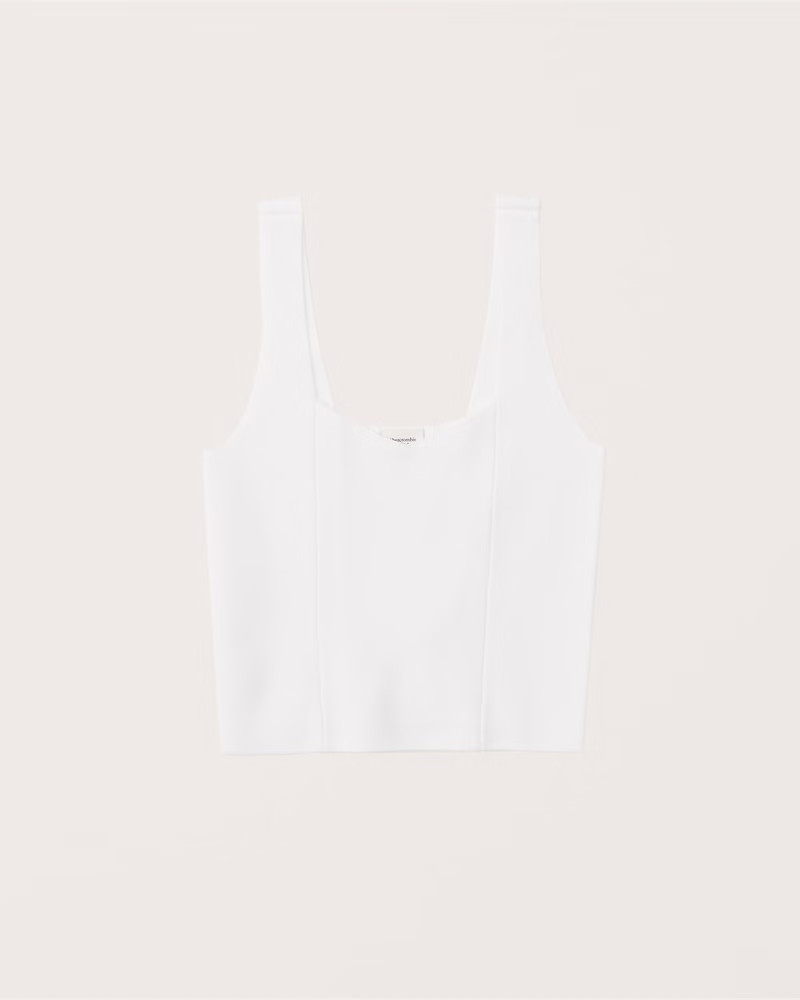 Women's Elevated Knit Soft V-Neck Tank | Women's Tops | Abercrombie.com | Abercrombie & Fitch (US)