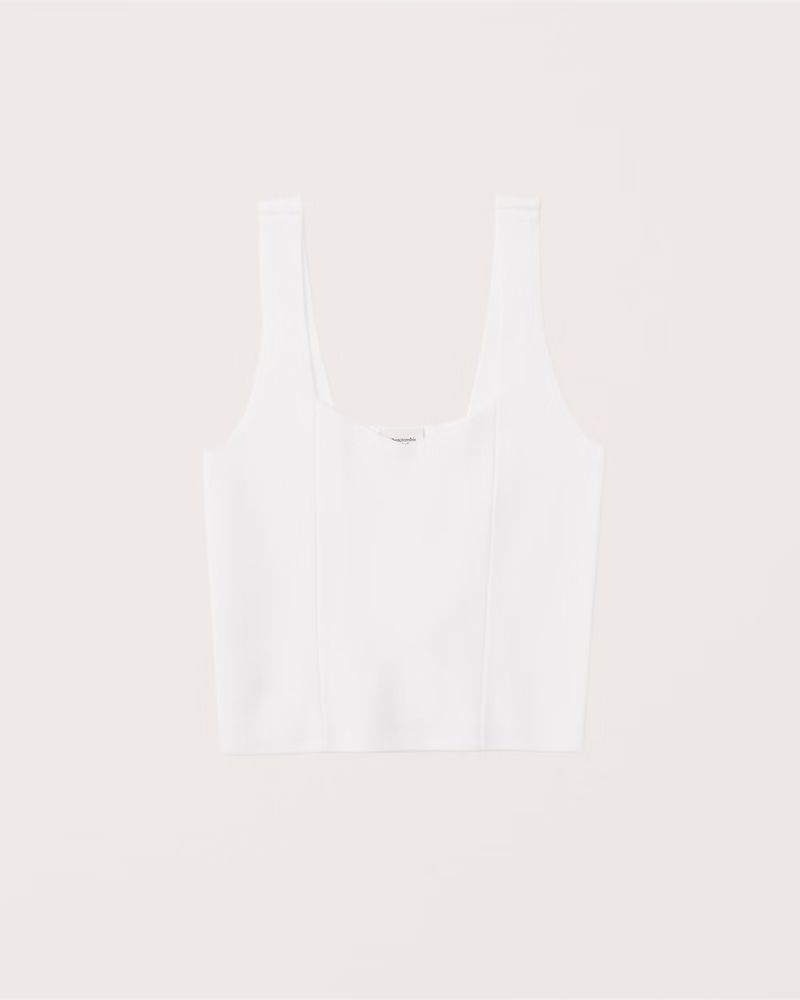 Women's Elevated Knit Soft V-Neck Tank | Women's Tops | Abercrombie.com | Abercrombie & Fitch (US)