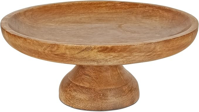 Mela Artisans Footed Wooden Fruit Bowl (Mangowood, Natural) - Handcrafted Coffee Table Decor - Ov... | Amazon (US)