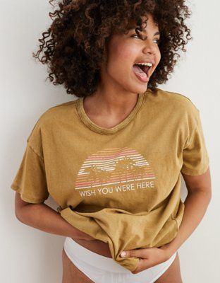 Aerie Boyfriend Distressed Oversized T-Shirt | American Eagle Outfitters (US & CA)