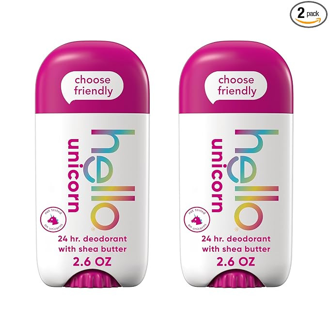 hello Unicorn Aluminum Free Deodorant for Women, Girls, Safe for Kids, Dermatologically tested, N... | Amazon (US)