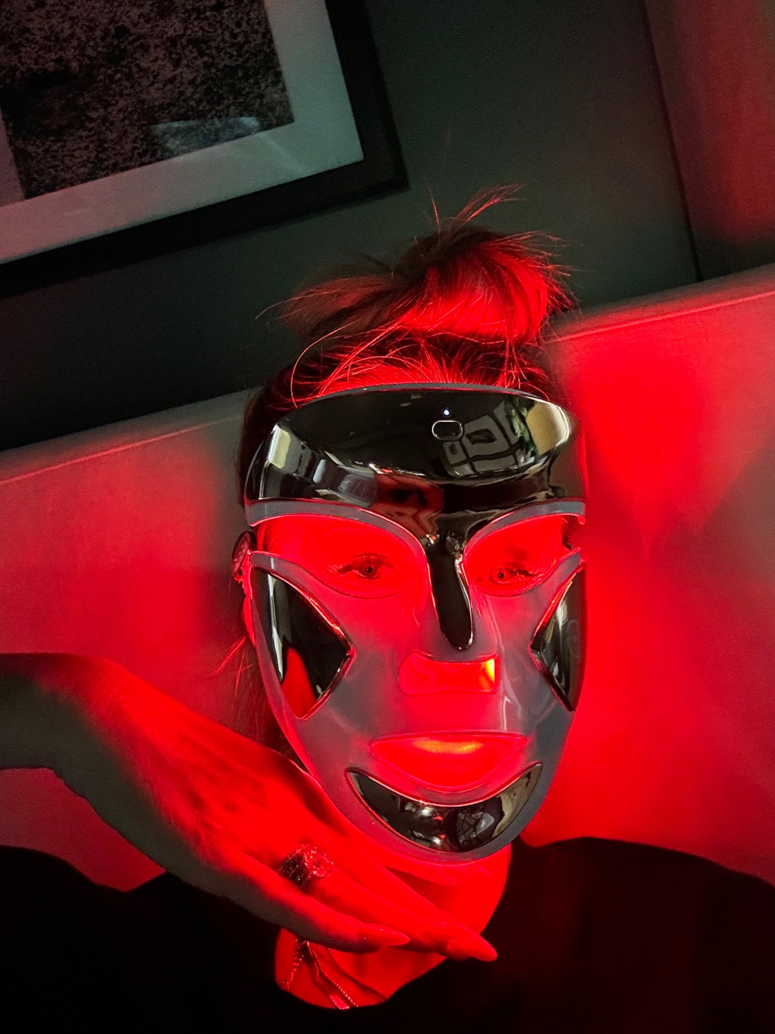 The "husband isn't home" behaviors. 
Dr. Dennis Gross light mask  

#LTKBeauty