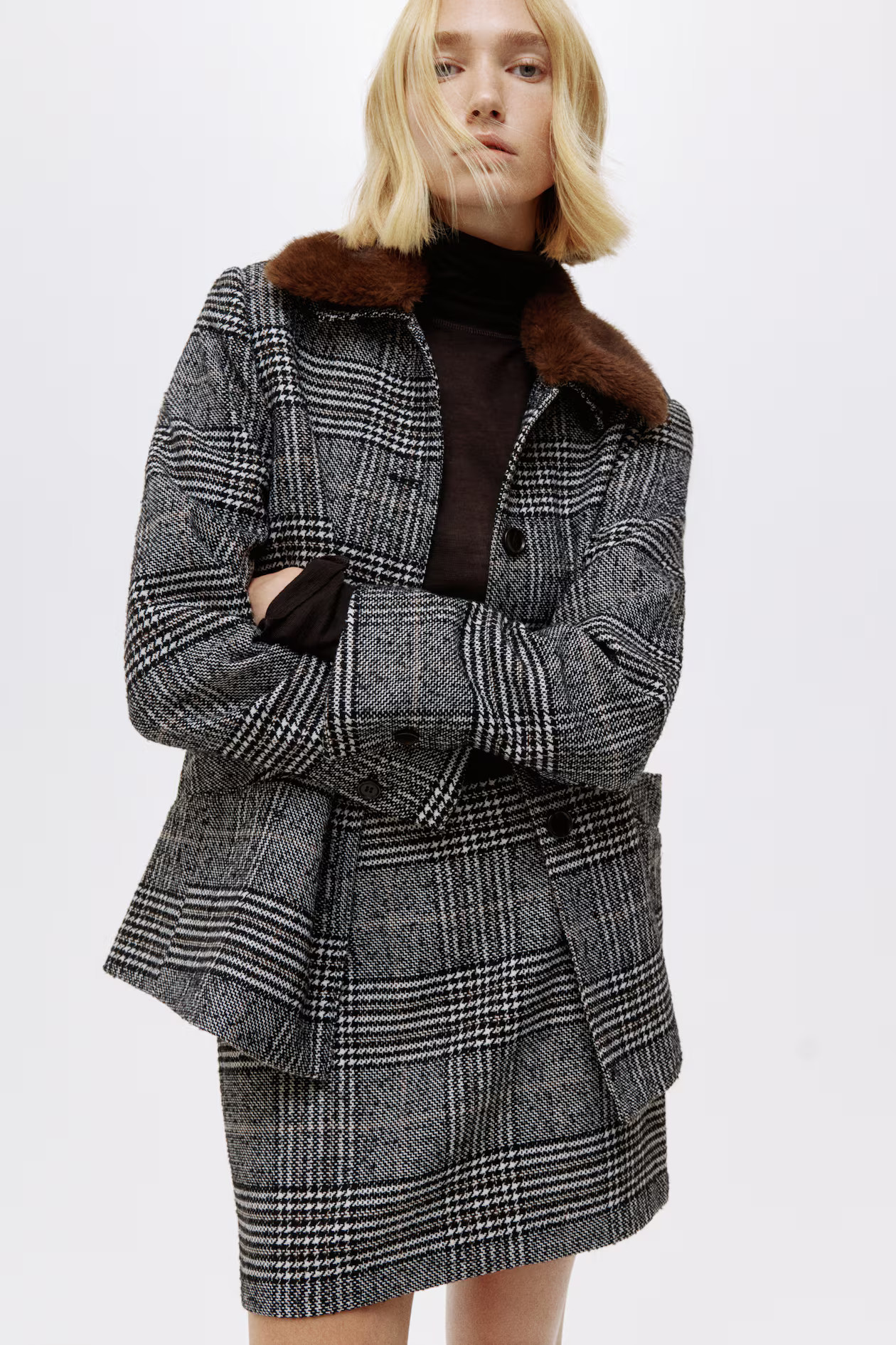 Mini Skirt - Black/plaid - Ladies | H&M US | H&M (US + CA)