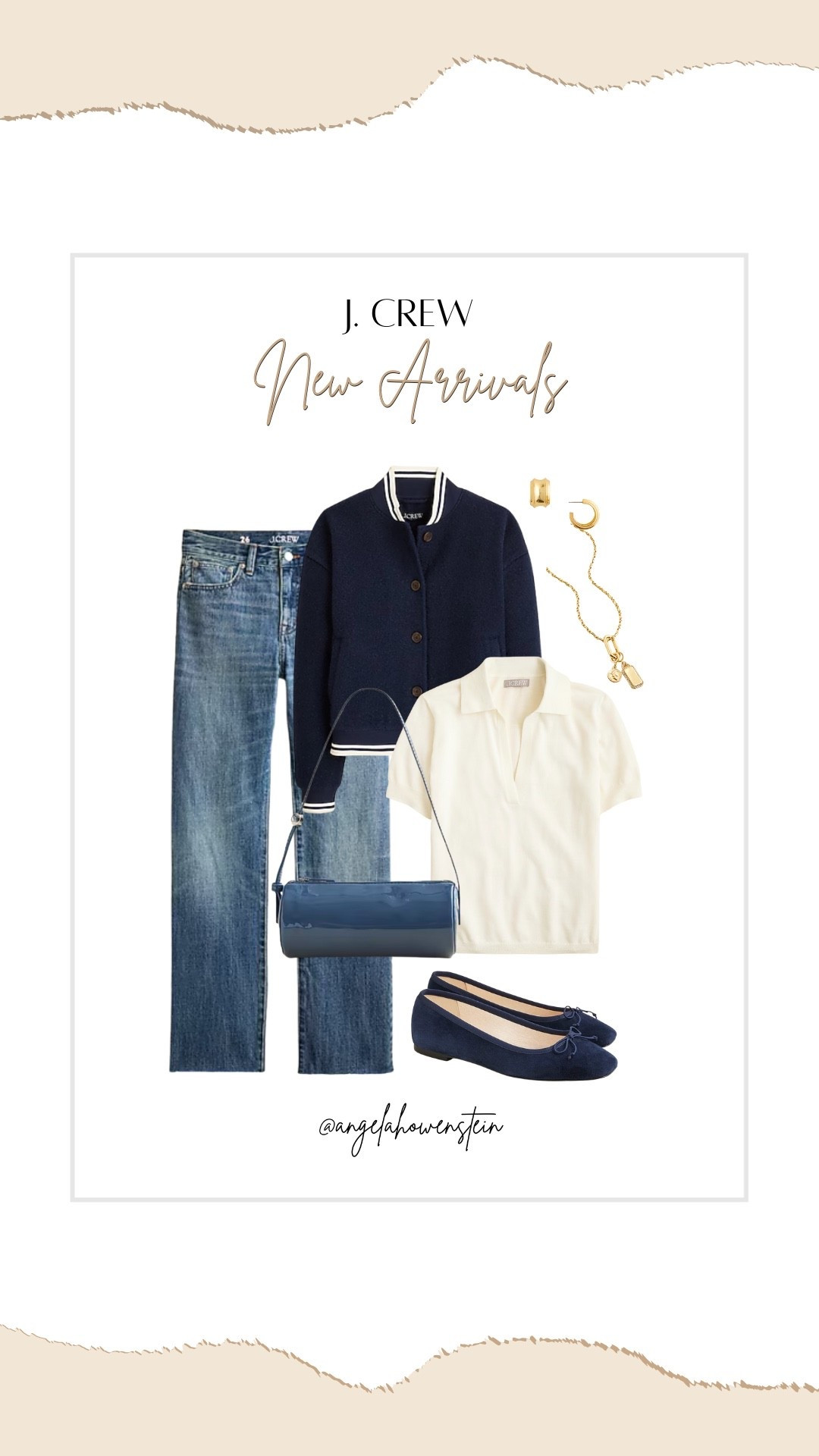 Effortless polish in navy + cream.   J.Crew’s latest drop has the perfect balance of sporty and classic—think tailored denim, a varsity-style jacket, and those wear-everywhere ballet flats.

#jcrew #newarrivals #ltkfallfashion #ootdinspo #classicstyle #falloutfit



#LTKStyleTip #LTKShoeCrush #LTKOver40