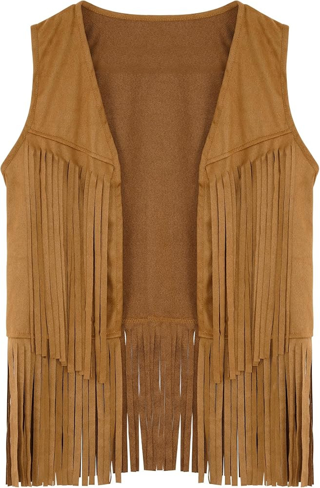 Pistha Womens Tassel Fringe Vest Sleeveless Western Cowgirl Vest 70s Costume Tops Hippie Jacket f... | Amazon (US)