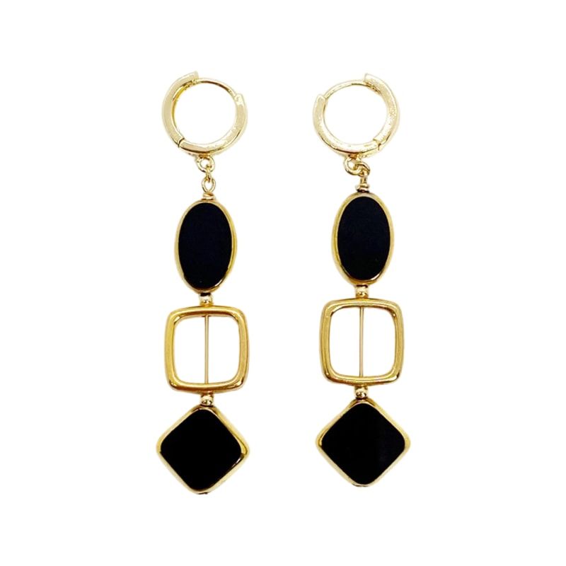 Gold Square Art Deco Earrings | Wolf and Badger (Global excl. US)