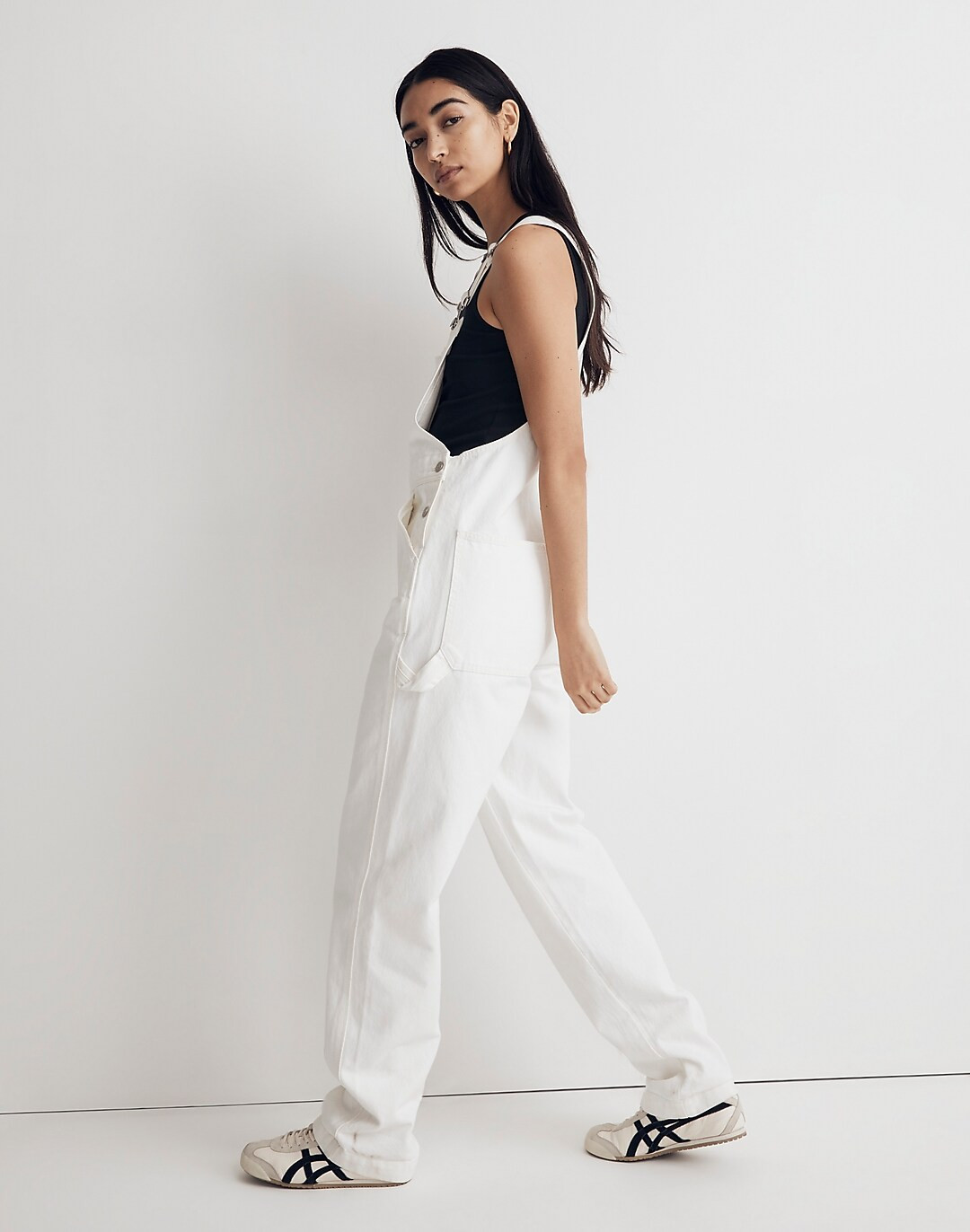 Denim Oversized Carpenter Overalls in Tile White | Madewell