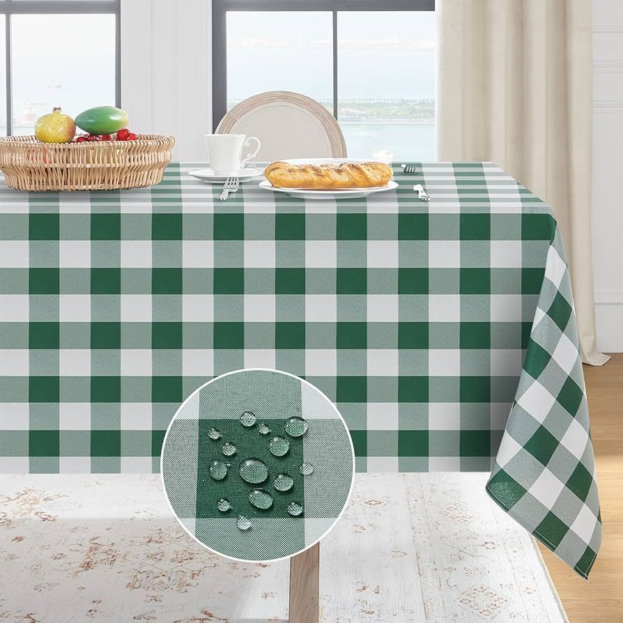 Softalker Gingham Checkered Rectangle Tablecloth - Waterproof Buffalo Plaid Table Cloth Stain Res... | Amazon (US)