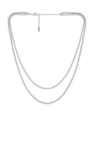 Diamond Tennis Layered Necklace in Diamond | Revolve Clothing (Global)