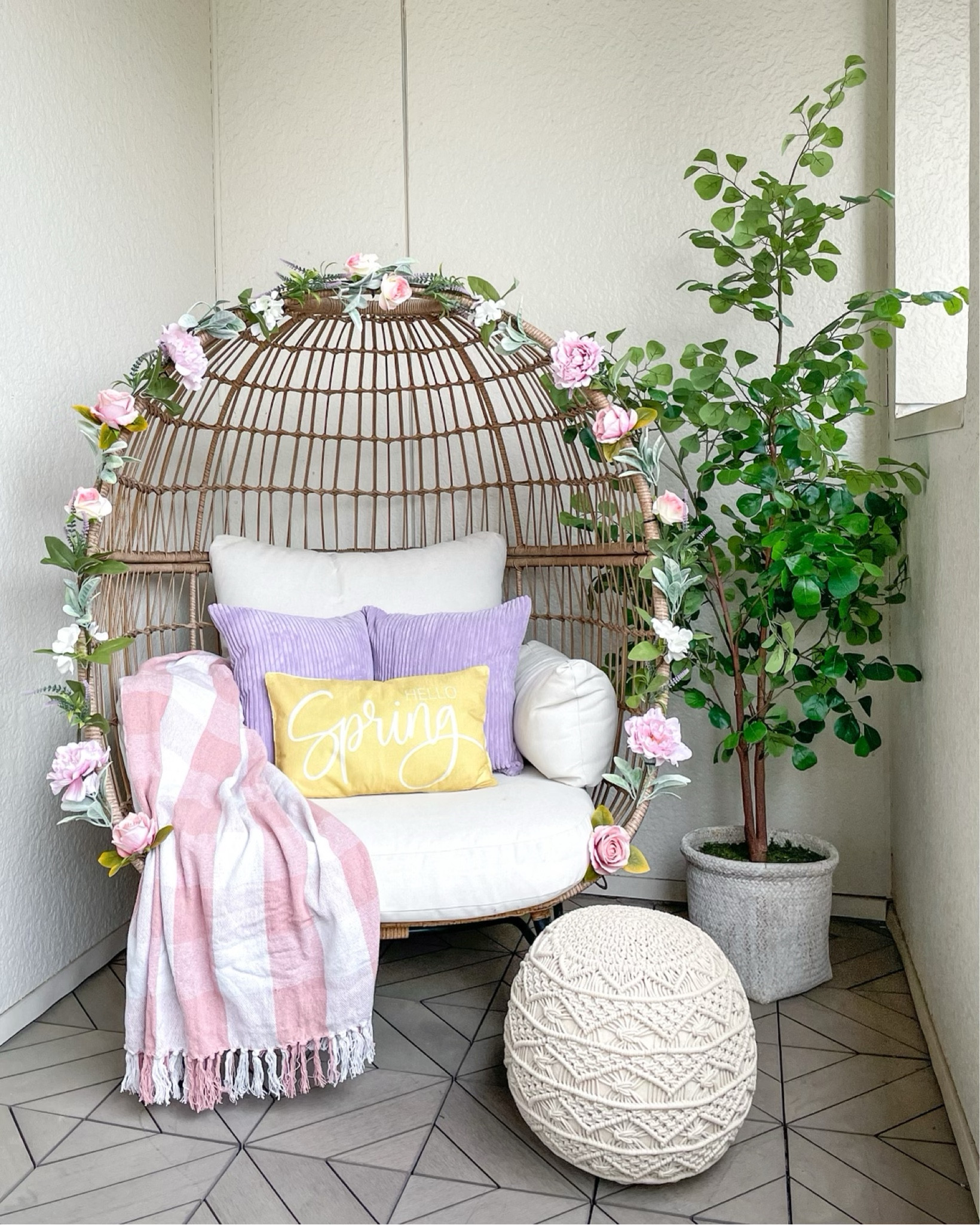 Styled my egg chair for spring and love how it turned out!

Throw pillows, throw blankets, spring decor, egg chair, poof

#LTKSeasonal #LTKhome #LTKstyletip