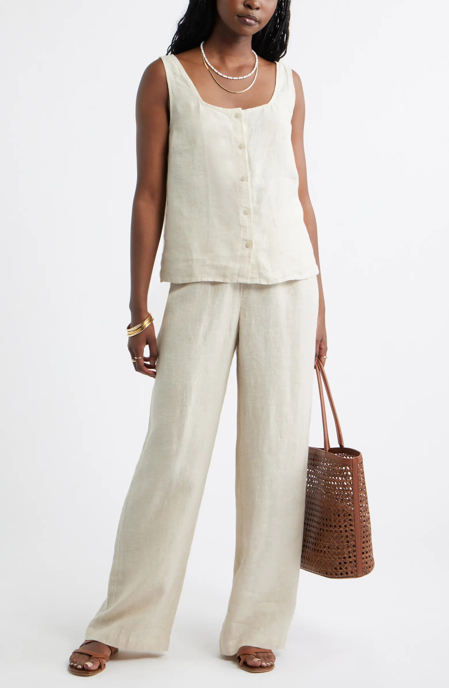 Caslon® Wide Leg Linen Pants | Nordstrom | Nordstrom