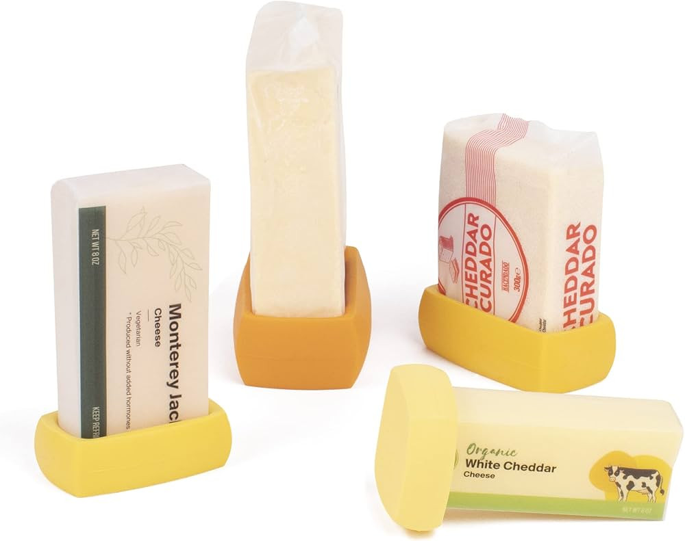 Food Huggers Cheese Huggers Set of 4 Reusable Silicone Savers | Cheese Paper Alternative | Store ... | Amazon (US)