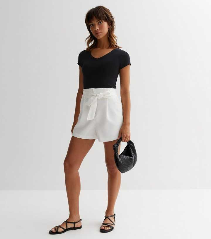 White Belted High Waist Shorts
						
						Add to Saved Items
						Remove from Saved Items | New Look (UK)