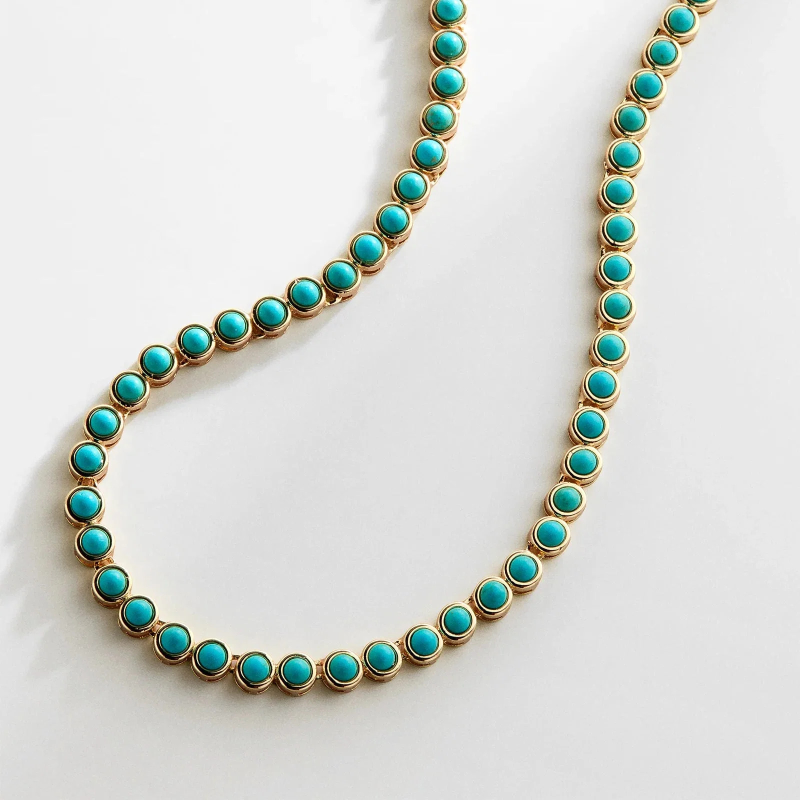 Nina Semi-Precious Necklace - Gold/Turquoise | BaubleBar