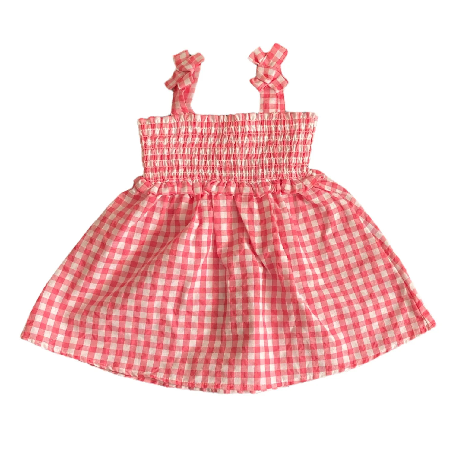Counting Daisies Toddler Girl's Smocked Tank Summer Woven Dress, S920164 (Pink Gingham, 12M) | Walmart (US)