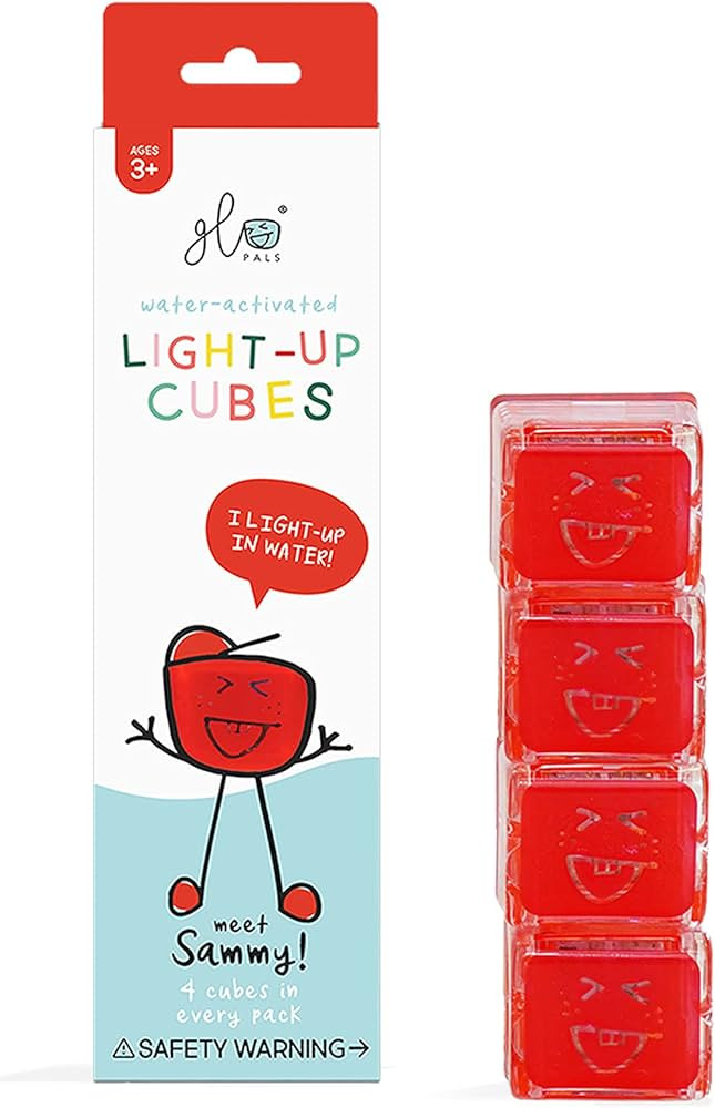 Glo Pals Original Water-Activated Light-Up Cubes for Sensory Play (Sammy - Red) | Amazon (US)