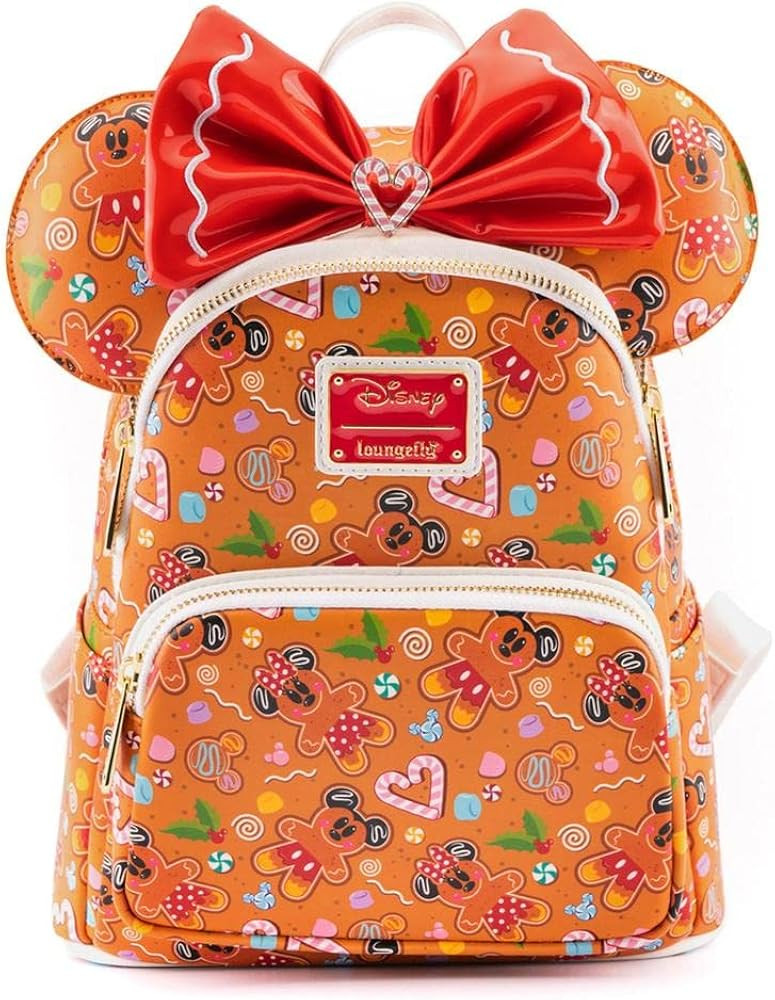 Loungefly Disney Christmas Gingerbread AOP Womens Double Strap Shoulder Bag Purse with Ears Headb... | Amazon (US)