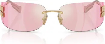 75mm Oversize Rectangular Wrap Sunglasses | Nordstrom