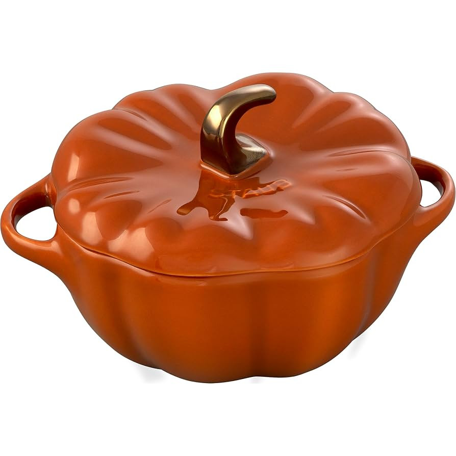 STAUB Ceramic 0.75-qt Petite Pumpkin, Oven & Stove Safe up to 572°F, Pumpkin Dish, Baking Candy ... | Amazon (US)