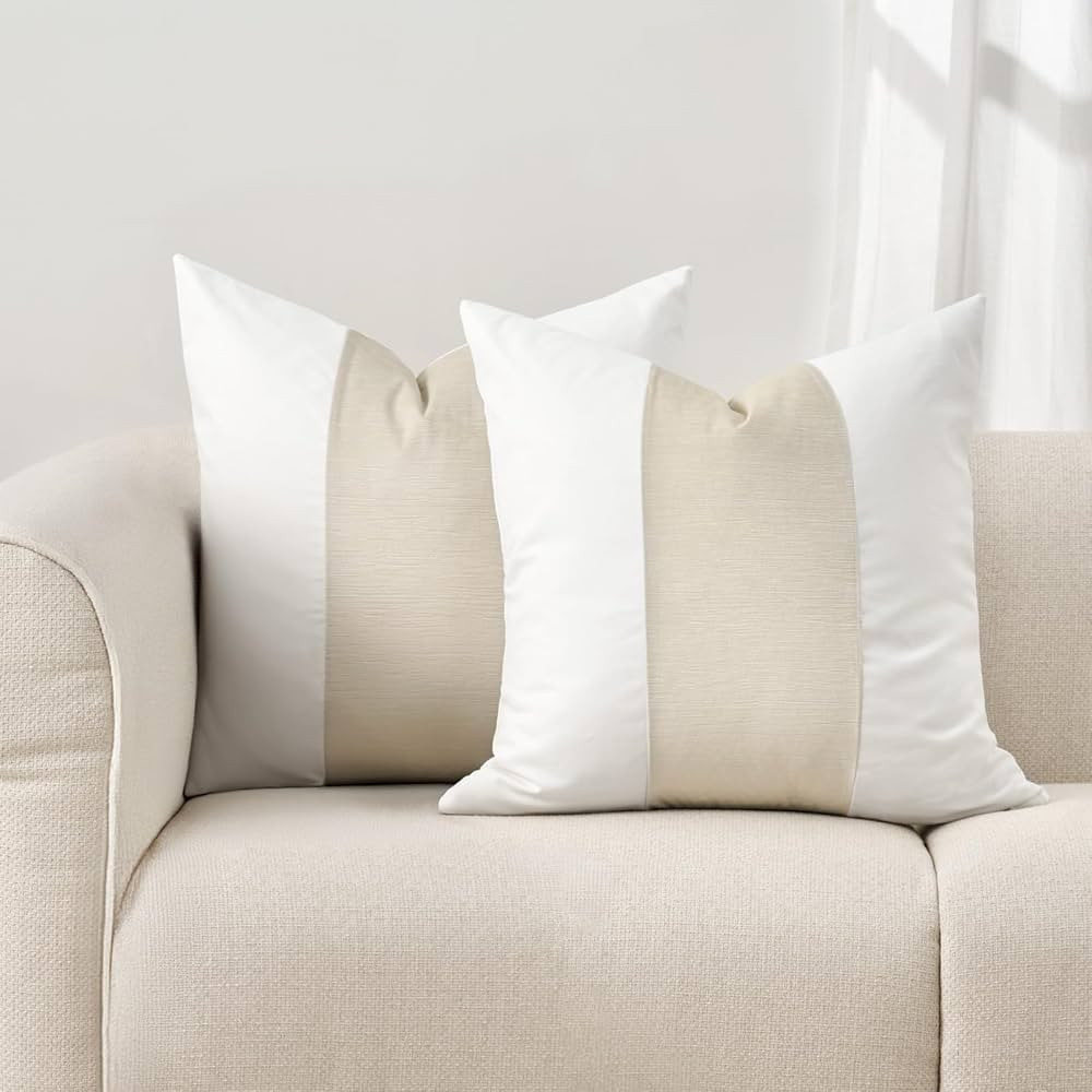 EVERGRACE x Kinsey Walsh Signature Velvet Panel Cotton Pillow Covers Set of 2, Decorative Pillow ... | Amazon (US)