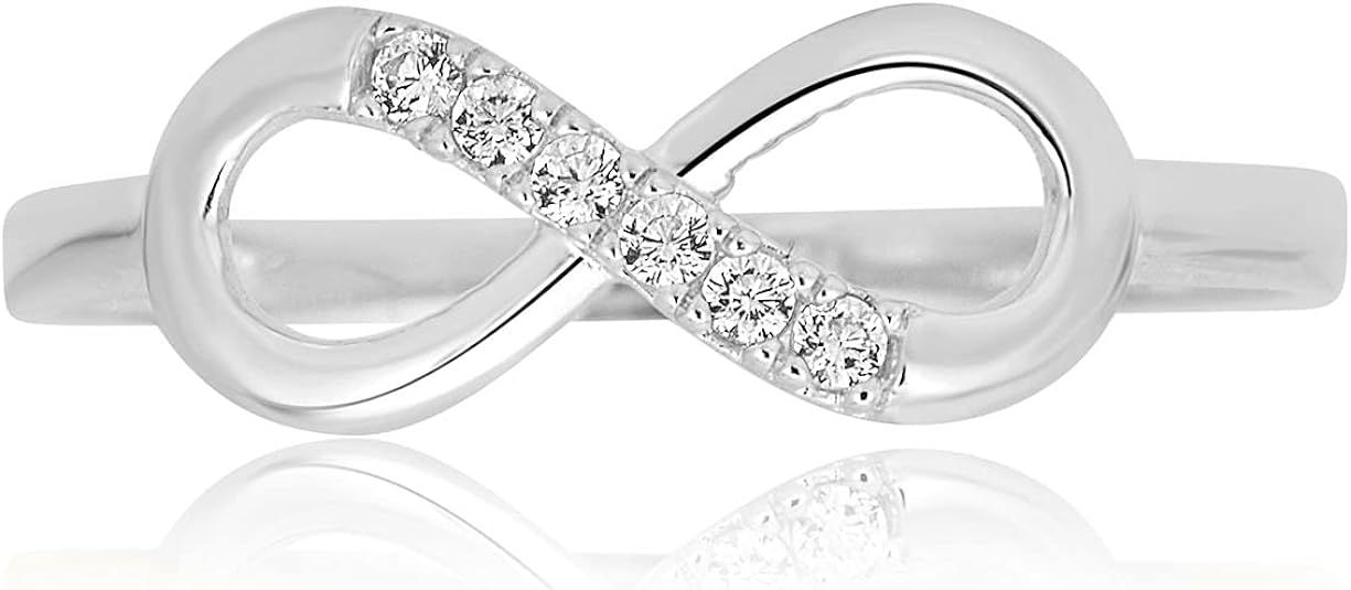 AVORA 10K Yellow Gold Simulated Diamond CZ Infinity Fashion Ring | Amazon (US)