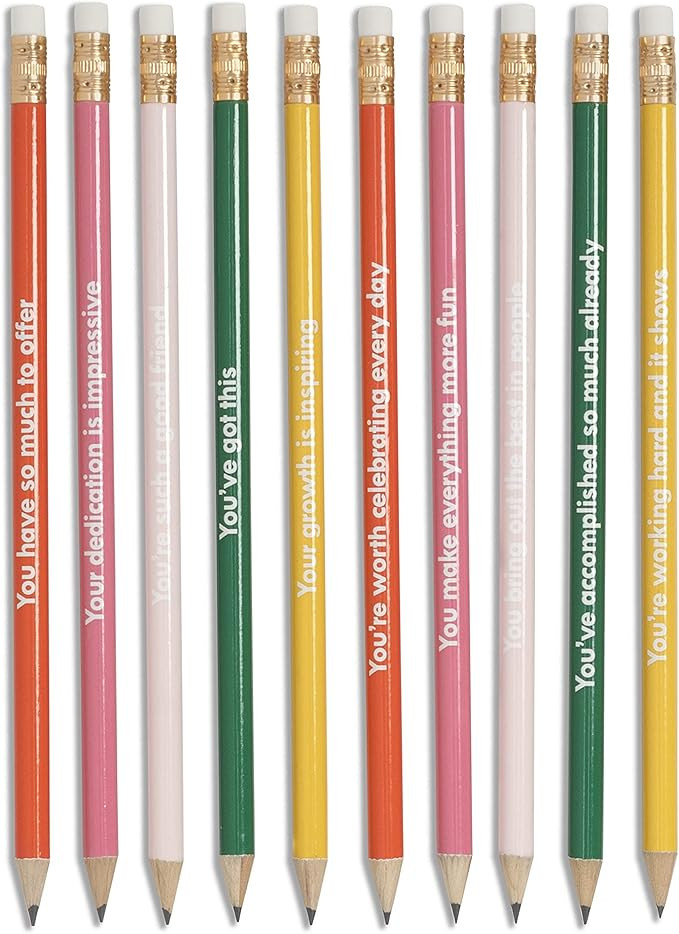 ban.do Write On Colorful Pencil Set of 10, Pre-Sharpened #2 Graphite Pencils for School/Office, C... | Amazon (US)