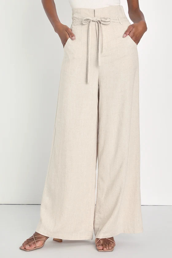 Day by Day Beige High-Waisted Wide Leg Pants | Lulus